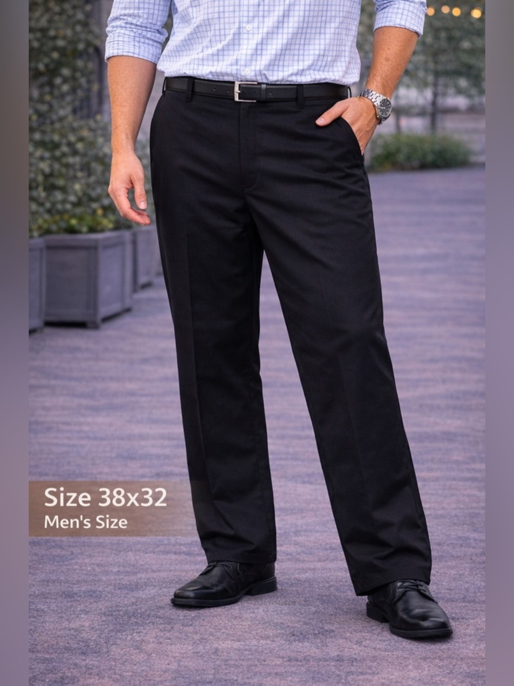 George Men's Black dress Pants 38x32
